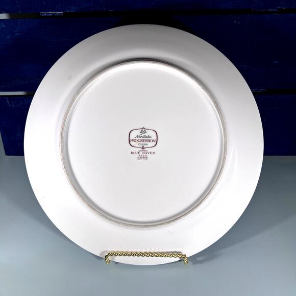 Vintage Progression Noritake Blue Haven Design Dinner Plate 10.25 Inch 7 avail - Picture 2 of 2